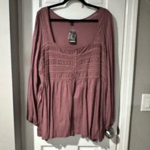 Torrid Mauve Boho Blouse